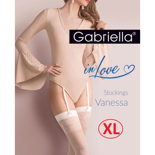 Calze Vanessa Plus Size combfix 20den harisnyatartóhoz bialy 5/6 8727-1406