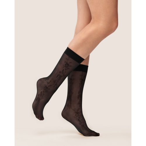 Elia virágmintás bokafix 30den cream 8884-6100