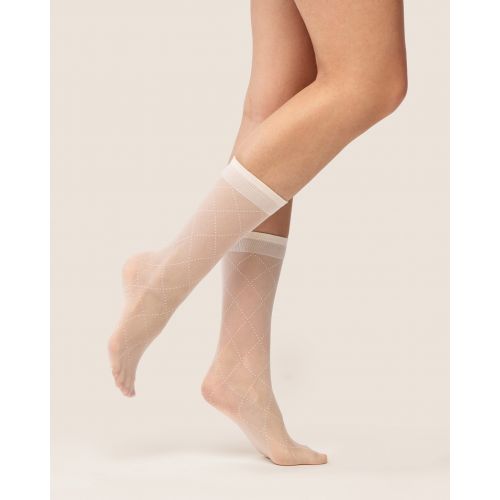 Fler rombuszmintás bokafix 20den  8885