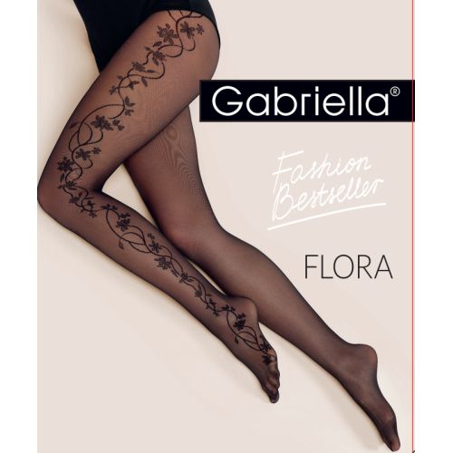 Flora virágmintás harisnyanadrág 20den nero 3 8416-5203