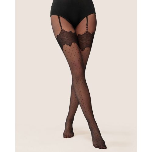 Lumia combfix hatású, pöttyös harisnyanadrág 20den nero 3 8504-5203