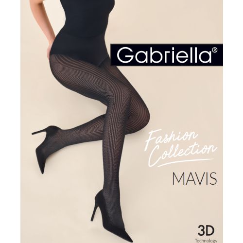 Mavis mintás microfibre 3D harisnyanadrág, 60den nero 3 8622-5203