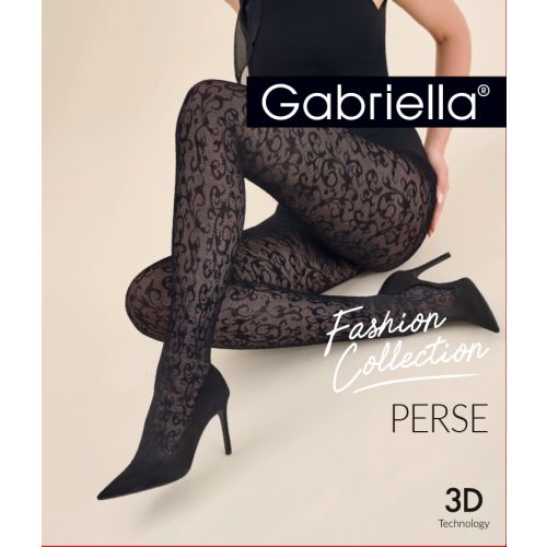 Perse mintás microfibre 3D harisnyanadrág, 60den ekrü 2 8623-2602