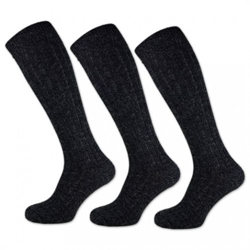 RS férfi Norvég stílusú gyapjú térdzokni 3pár/csomag sötétszürke RS33334