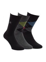 RS Káró mintás férfi zokni 3 páras RS32118