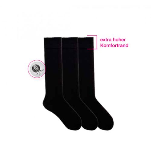 RS női pamut térdzokni széles passzéval 3pár/csomag RS13007