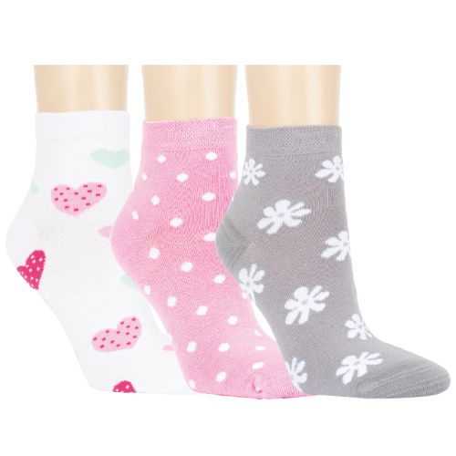 RS rövid szárú női mintás bambusz bokazokni 3pár/csomag  RS15247