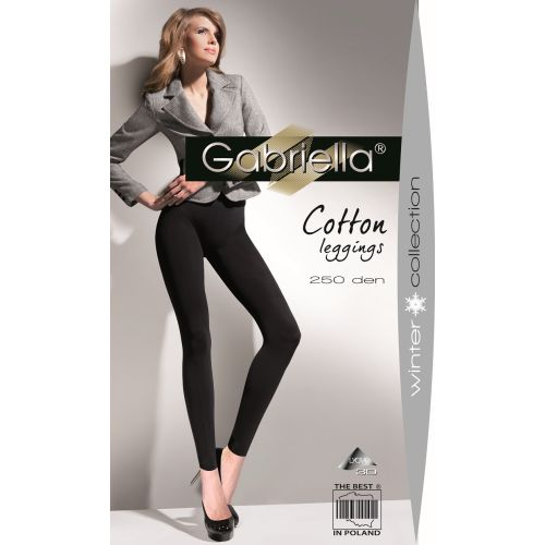 Cotton 250den pamut leggings nero 3/4 8378-5204